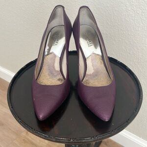 Michael Kors Pointed-Poe Pumps in Plum